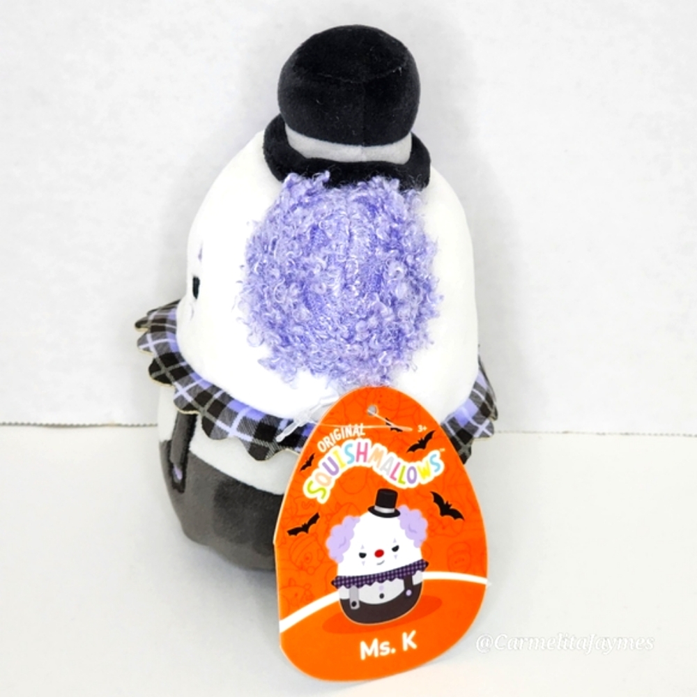🎃 MS. K 🤡 5" Black & Purple Clown Halloween 2024 Original Squishmallow ☆ NWT ☆ - Picture 2 of 8